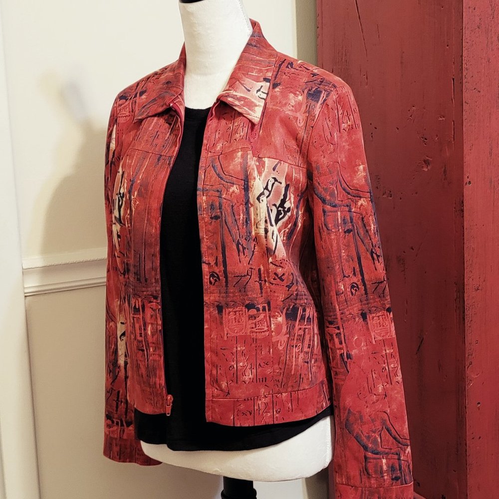BCBG - Nordstrom Red print jacket y2k punk. Medium